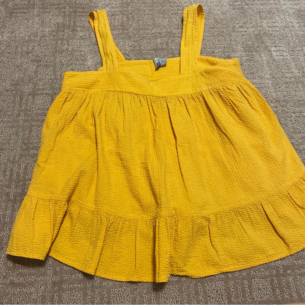 {ASOS} Smock Textured Sleeveless Top | Mustard Yellow ~Size 4